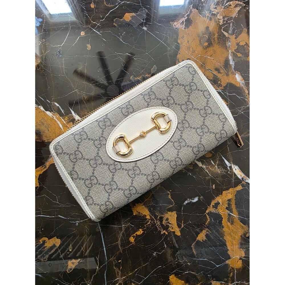 Gucci Horsebit Nuetral Tone Long Wallet 7.5x4 ZIPPER BROKEN